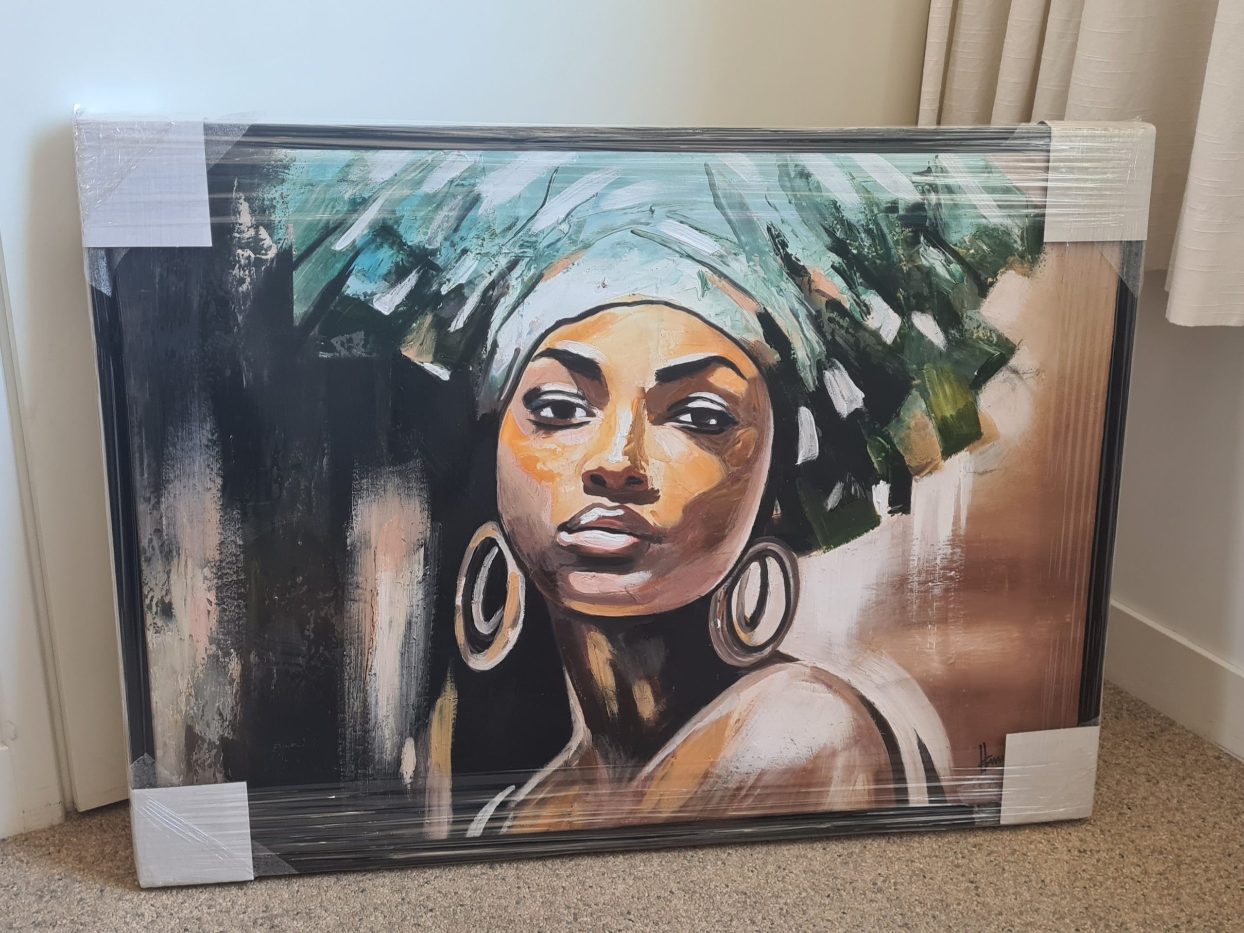Green headscarf (Framed)
